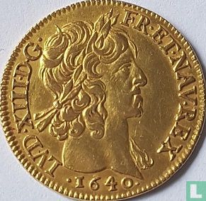 France 1 louis d'or 1640 (short curl) - Image 1