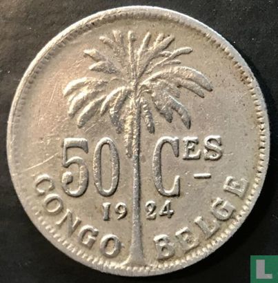 Belgisch-Congo 50 centimes 1924 (FRA) - Afbeelding 1