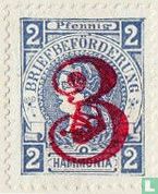Hammonia head, with overprint and monogram
