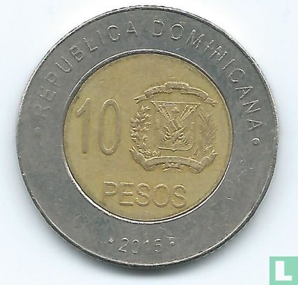 République dominicaine 10 pesos 2015 - Image 1