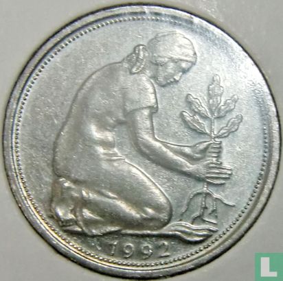 Duitsland 50 pfennig 1992 (A) - Afbeelding 1