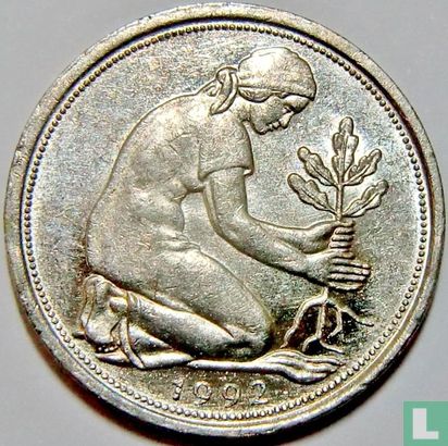 Allemagne 50 pfennig 1992 (G) - Image 1