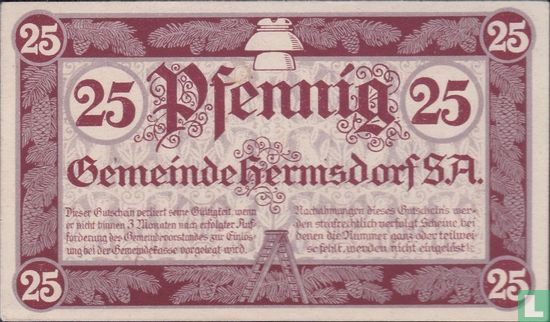 Hermsdorf, Gemeinde 25 Pfennig 1919 - Afbeelding 2