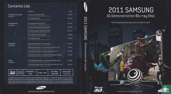 2011 Samsung 3D Demonstration Blu-ray Disc - Afbeelding 3