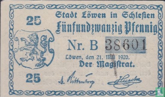 Löwen i S., Stadt 25 Pfennig 1920 - Afbeelding 1
