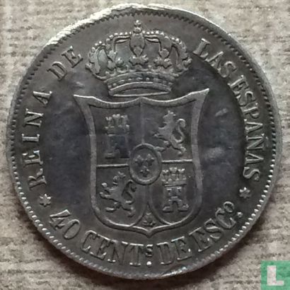 Espagne 40 centimos de escudo 1864 - Image 2