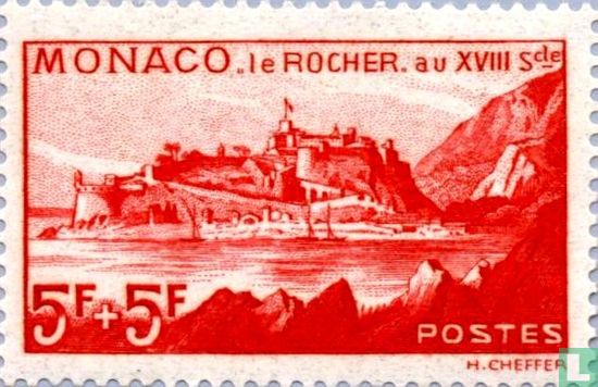Fels von Monaco im achtzehnte Jahrhundert