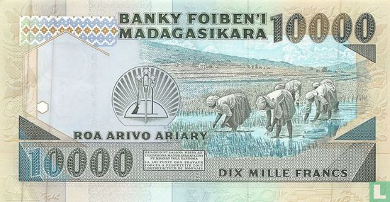 Madagascar 10000 Francs 1993 - Afbeelding 2