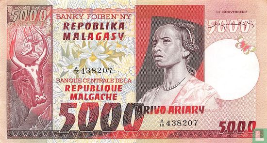 Madagascar 5000 Francs 1974 - Afbeelding 1