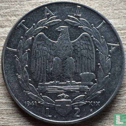 Italië 2 lire 1941 - Afbeelding 1