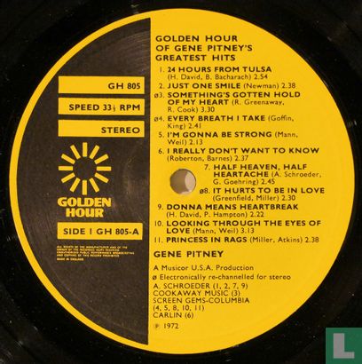 Golden Hour of Gene Pitney's Greatest Hits - Afbeelding 3