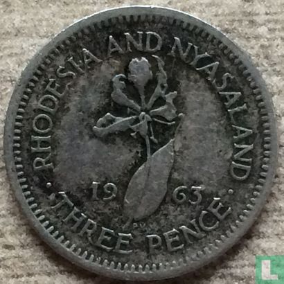 Rhodesië en Nyasaland 3 pence 1963 - Afbeelding 1
