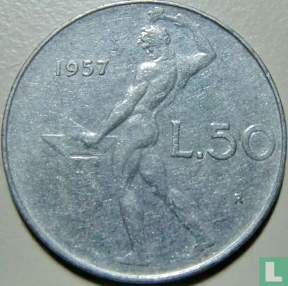 Italië 50 lire 1957 - Afbeelding 1