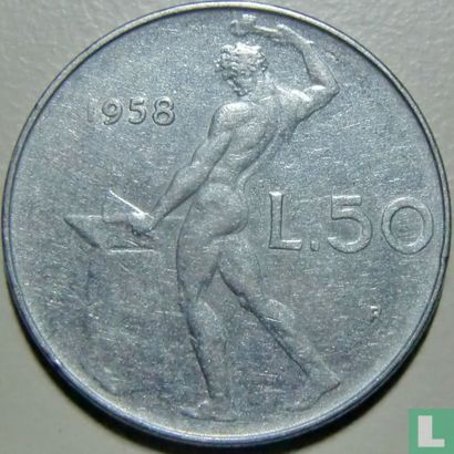 Italië 50 lire 1958 - Afbeelding 1