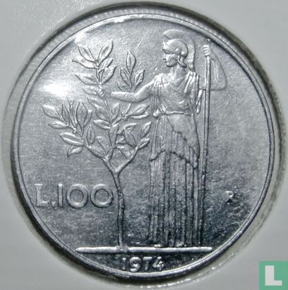 Italien 100 Lire 1974 - Bild 1