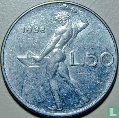 Italien 50 Lire 1988 - Bild 1