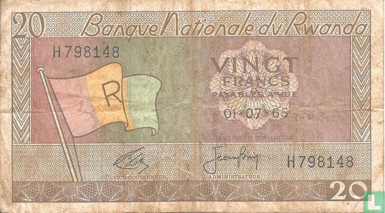Ruanda 20 Francs 1965 - Bild 1