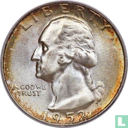 United States ¼ dollar 1952 (S) - Image 1