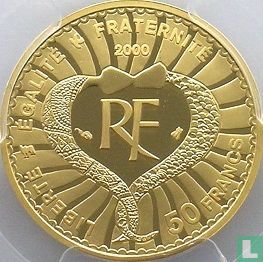 Frankrijk 50 francs 2000 (PROOF) "Yves St. Laurent" - Afbeelding 1