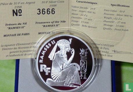 Frankreich 10 Franc 1998 (PP) "Treasures of the Nile - Ramses II" - Bild 3