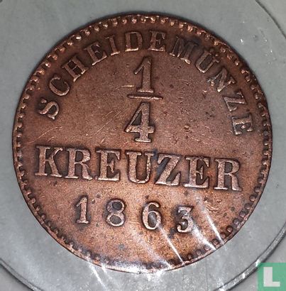 Württemberg ¼ kreuzer 1863 - Afbeelding 1
