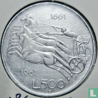 Italien 500 Lire 1961 "Italian Unification Centennial" - Bild 1