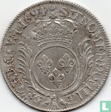 Frankrijk 1 écu 1694 (A) - Afbeelding 1