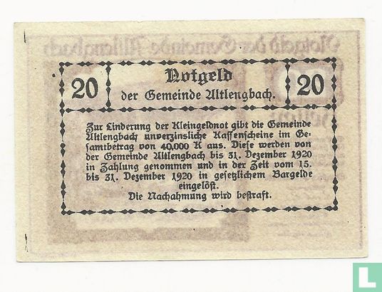 Altlengbach 20 Heller 1920  - Image 2