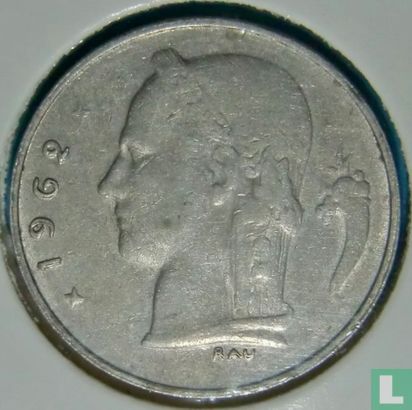 Belgique 5 francs 1962 (NLD - fauté) - Image 1