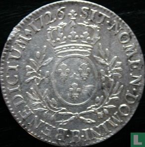 Frankrijk 1 écu 1726 (B) - Afbeelding 1