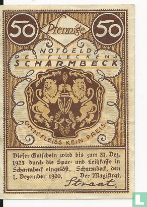 Scharmbeck 50 Pfennig  1920  - Image 2