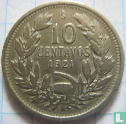 Chili 10 centavos 1921 - Image 1