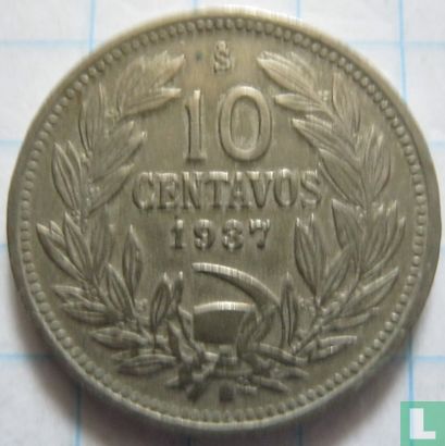 Chili 10 centavos 1937 - Afbeelding 1
