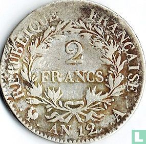 Frankrijk 2 francs AN 12 (A - NAPOLEON EMPEREUR) - Afbeelding 1