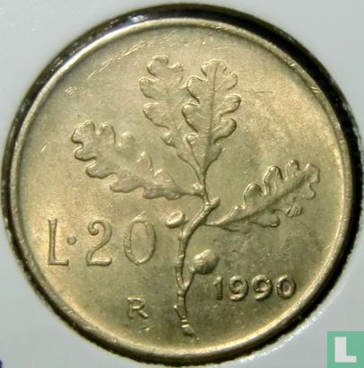 Italië 20 lire 1990 - Afbeelding 1
