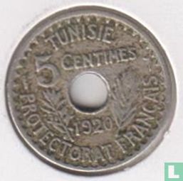 Tunisia 5 centimes 1920 (AH1339 - 19 mm) - Image 1
