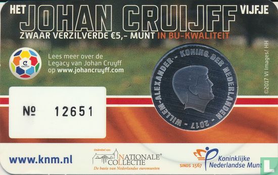 Nederland 5 euro 2017 (coincard - BU) "Johan Cruijff" - Afbeelding 1