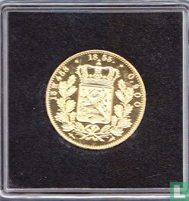 Nederland 20 gulden 1853 Willem III( Herslag goud). - Afbeelding 2