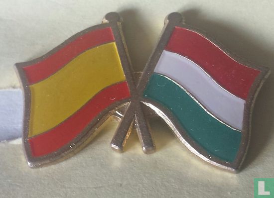 Vlaggen Spanje-Hongarije