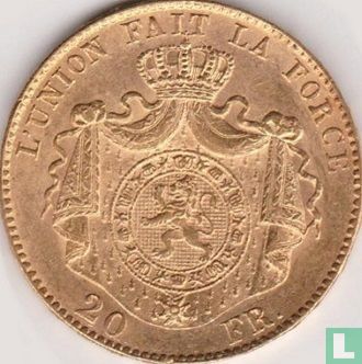 Belgium 20 francs 1870 (thick beard) - Image 2