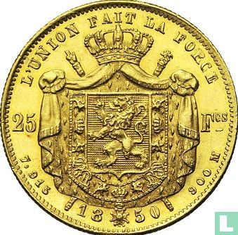 België 25 francs 1850 - Afbeelding 1