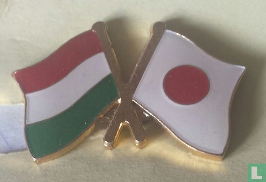 Vlaggen Hongarije-Japan