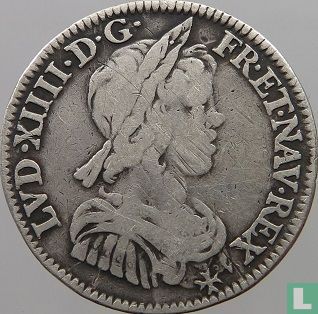 France ¼ écu 1645 (A - point) - Image 2