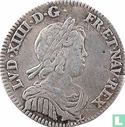 France 1/12 écu 1644 (A - rose) - Image 2