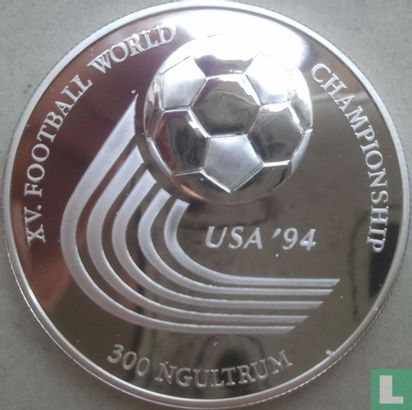 Bhutan 300 ngultrums 1993 (PROOF) "1994 Football World Cup in USA" - Image 2