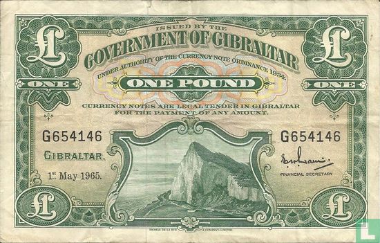 Gibraltarovernment of Gibraltar 1 pound 1965 G - Image 1