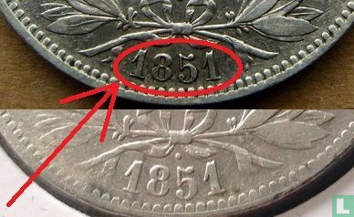 België 5 francs 1851 (zonder punt boven jaartal) - Afbeelding 3
