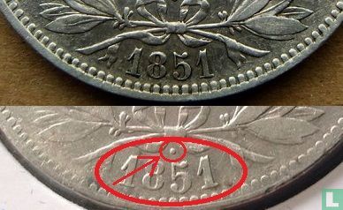 Belgique 5 francs 1851 (avec point au-dessus de l'année) - Image 3