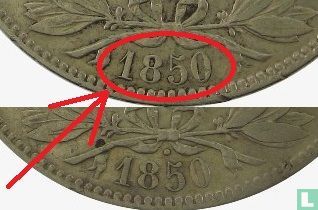 Belgien 5 Franc 1850 (ohne Punkt oberhalb dem Jahr) - Bild 3