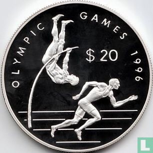 Cook Islands 20 dollars 1993 (PROOF) "1996 Summer Olympics in Atlanta" - Image 2
